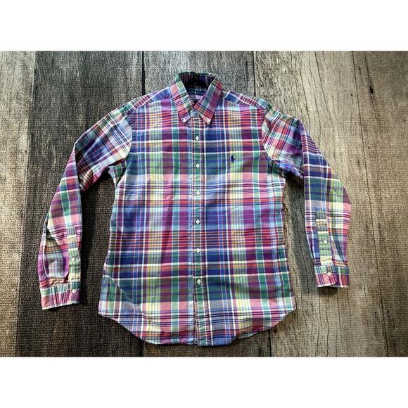 Ralph Lauren Other - Ralph Lauren Blue Purple Green Plaid Cotton Long Sleeve Shirt Med Mens Preppy